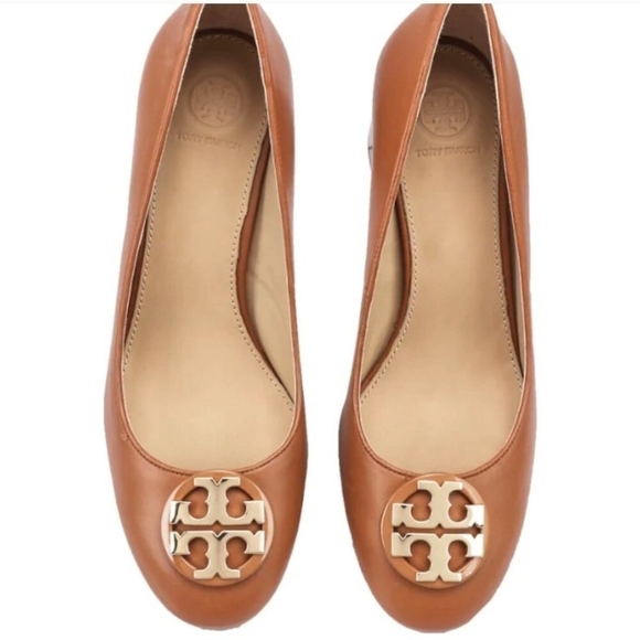 Tory Burch Brown Leather Flats with Metallic Logo Size 8 - Picture 13 of 13